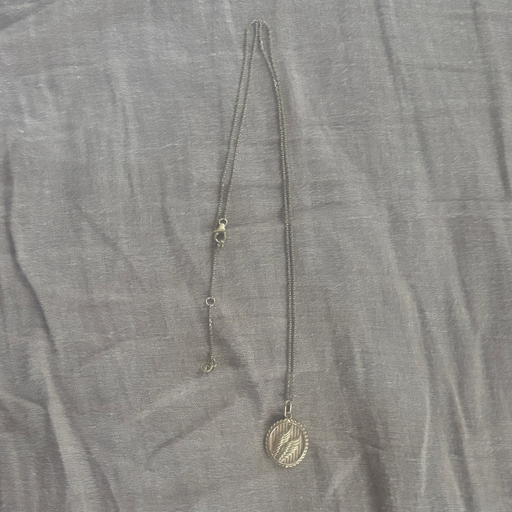 Mejuri winged necklace with adjustable lengths.